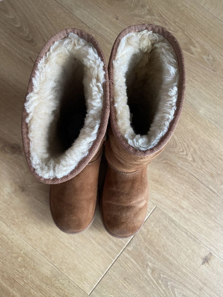 Ugg damskie buty 38  śniegowce rude skóra naturalna wełna