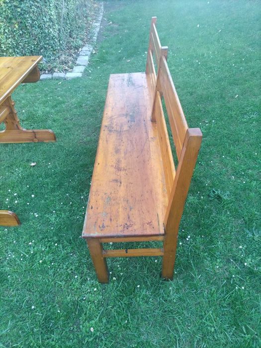 Ława drewniana ze stołem