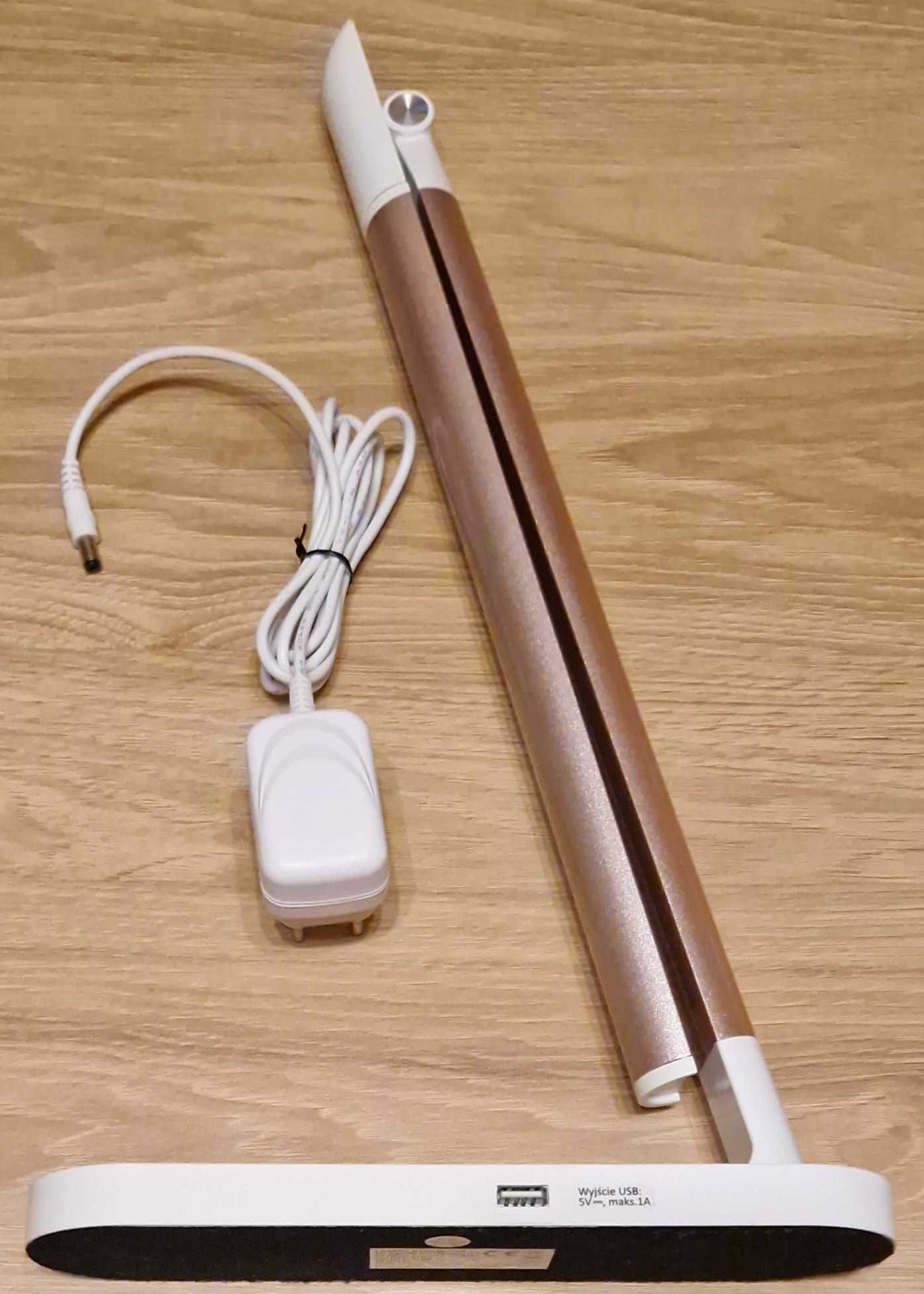 Lampa biurkowa SMUXEE różowa wyjście USB do ładowania