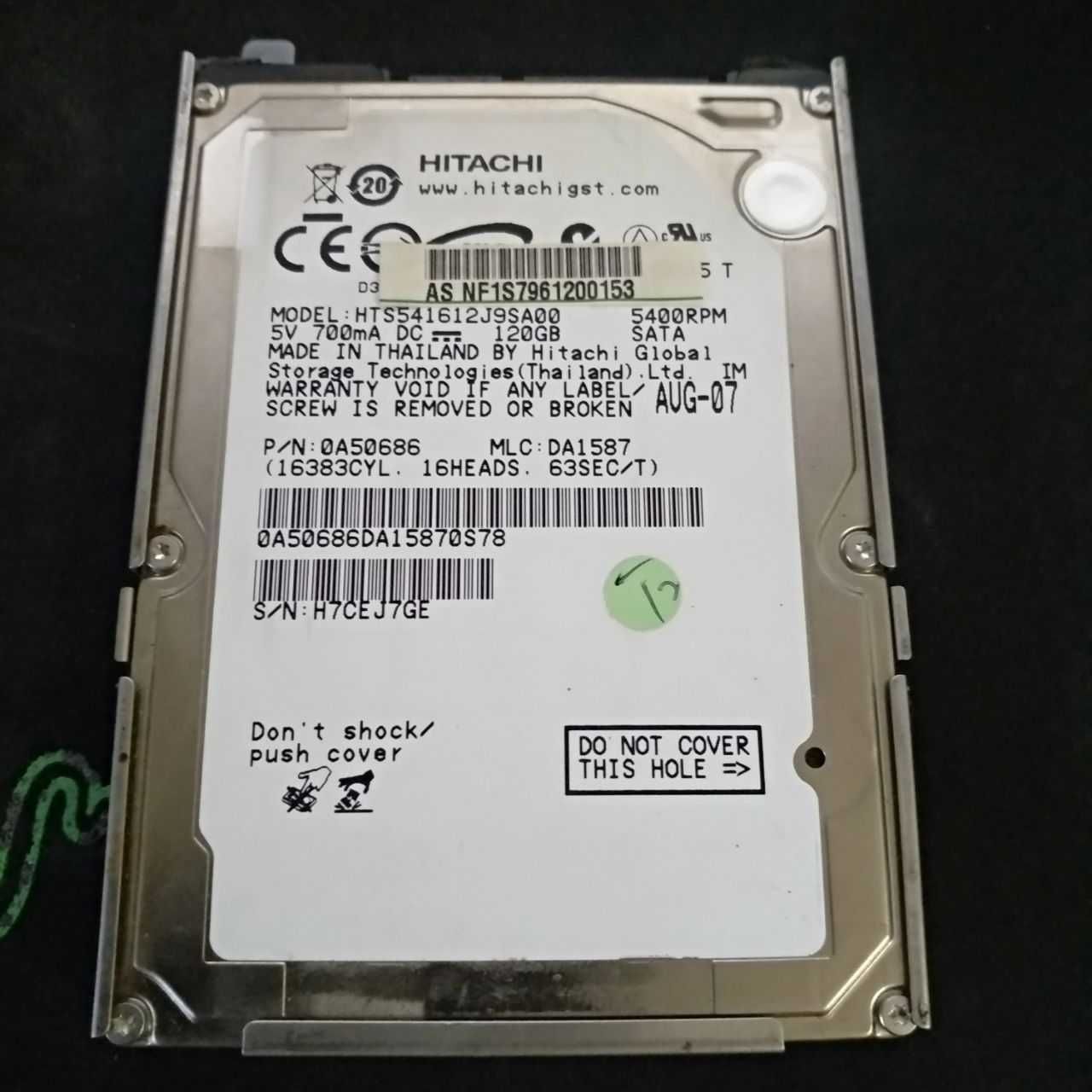 Жорсткий диск 2.5" HITACHI HTS541612J9SA00 120GB