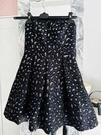 Granatowa Sukienka Guess w panterkę bez ramiączek rozmiar XS