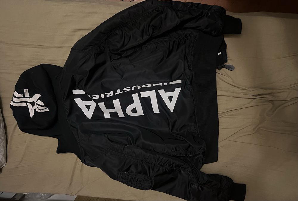 Бомбер MA-1 D-TEC Back Print Z (Black) Alpha Industries на блискавці