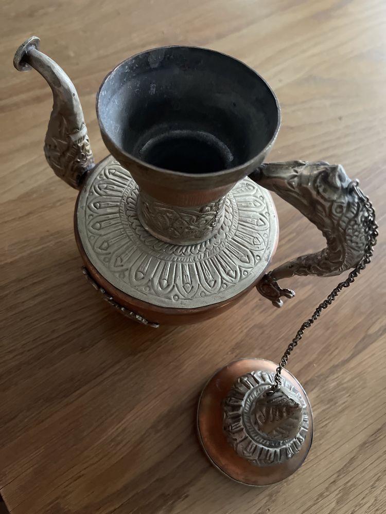 Piękna miedziana Dallah arabski dzbanek do kawy z miedzi