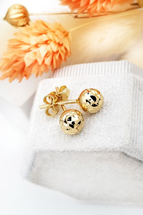 Kolczyki kulki grawerowane