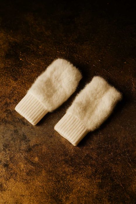 Rękawiczki bez palców z futerkiem