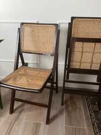 Krzesła vintage z plecionką wiedeńską