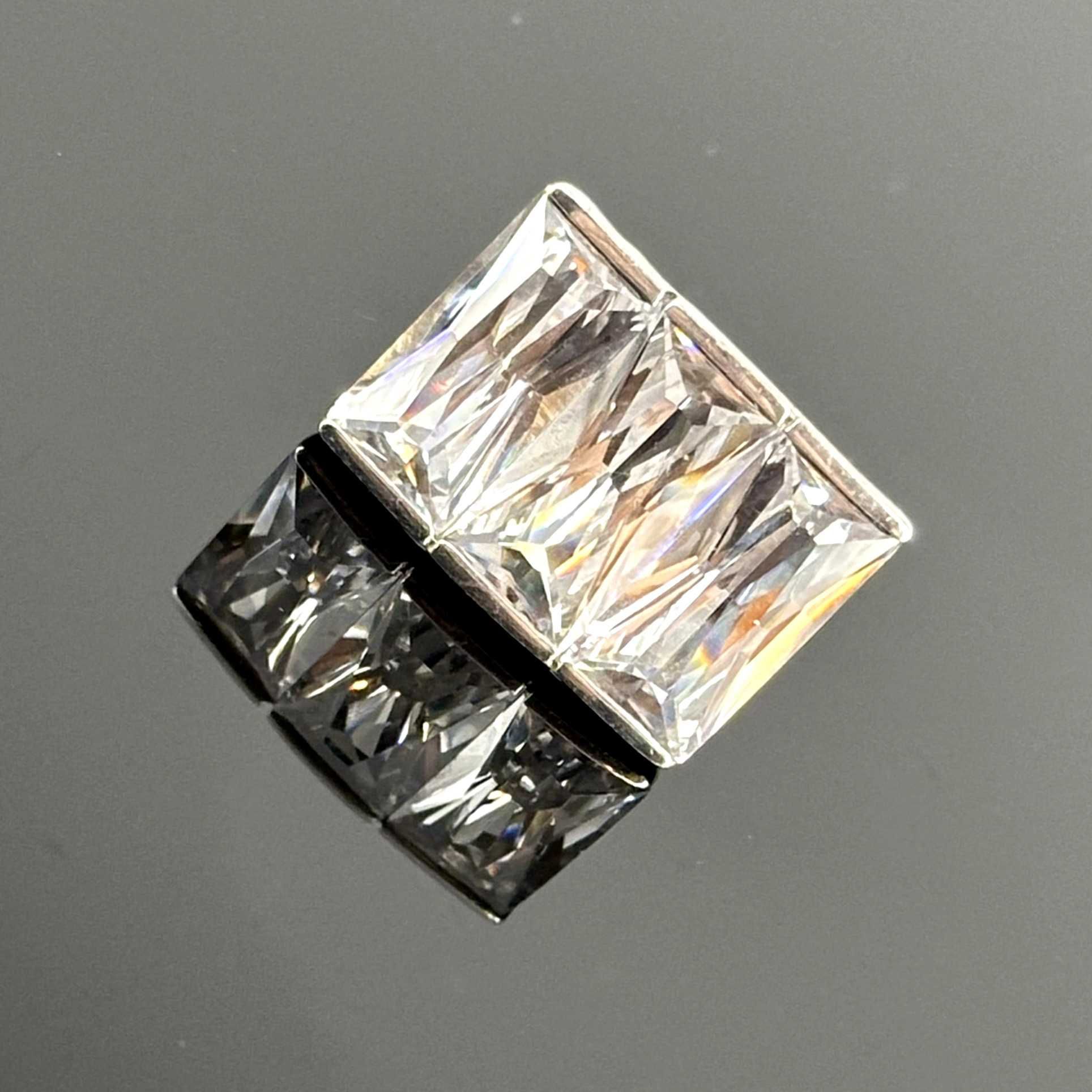 Srebro - Wielki srebrny pierścionek z Cyrkoniami - próba 925