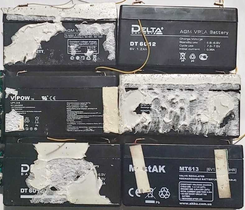 Аккумулятор батарея ViPOW LP1.3-6 Delta DT6012 Mastak MT613 1.2Ач 6В