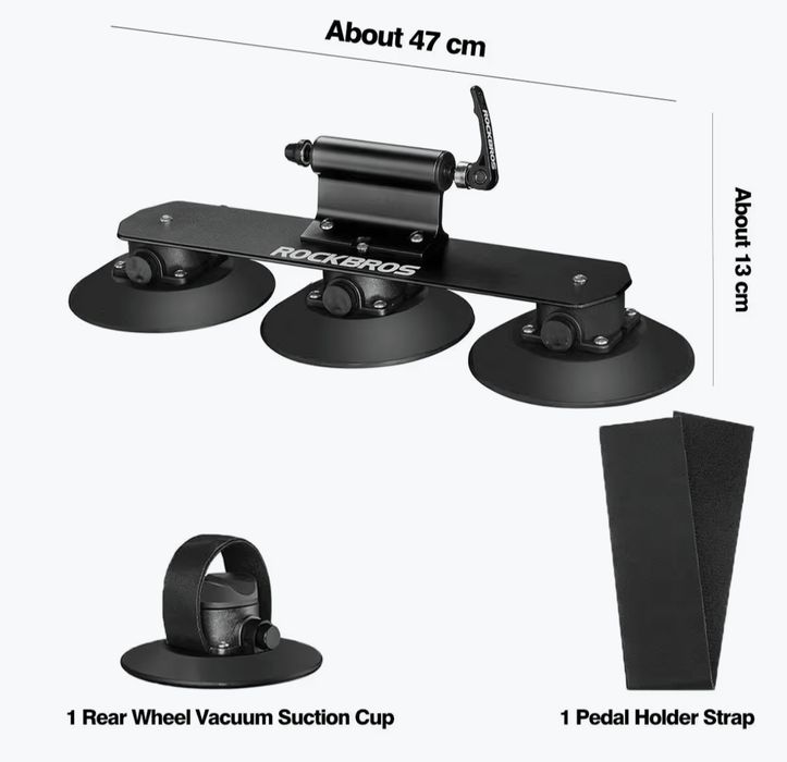 Suporte de bicicleta de carro com ventosa preta (1 bicicleta)