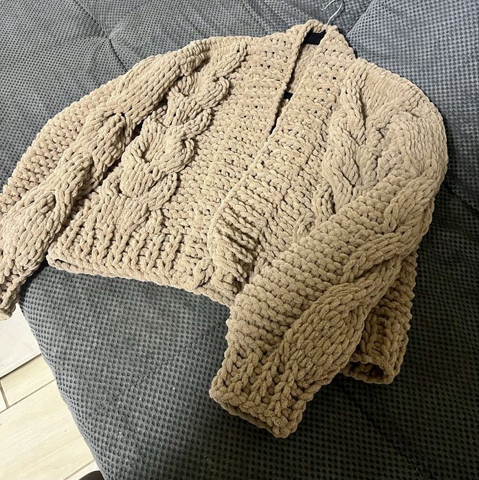 Укорочений плюшевий кардиган