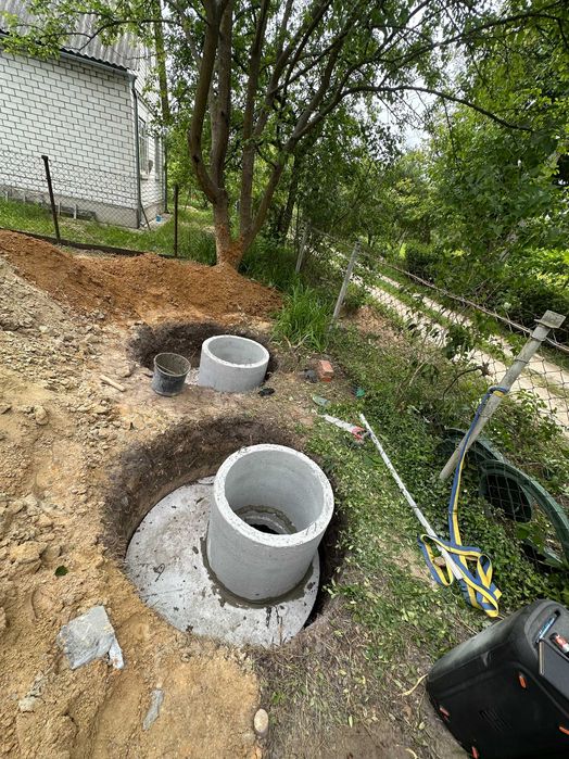 Септик під ключ. Кільця бетонні, каналізація, траншеї, ями