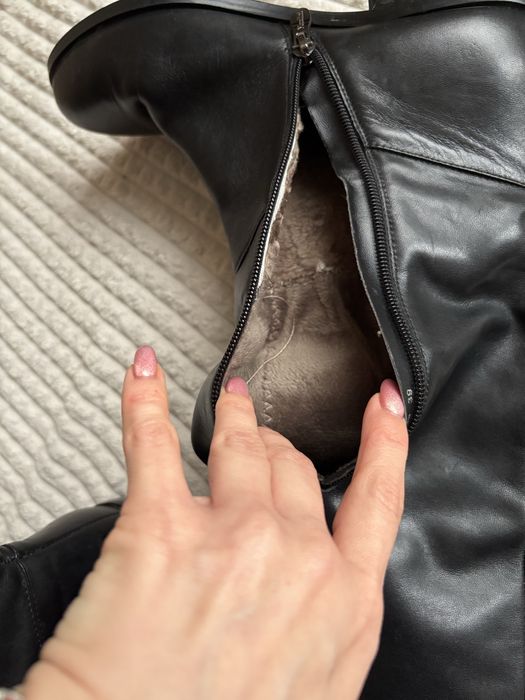 Високі жіночі чоботи/ сапоги натуральна гкіра 38 розмір