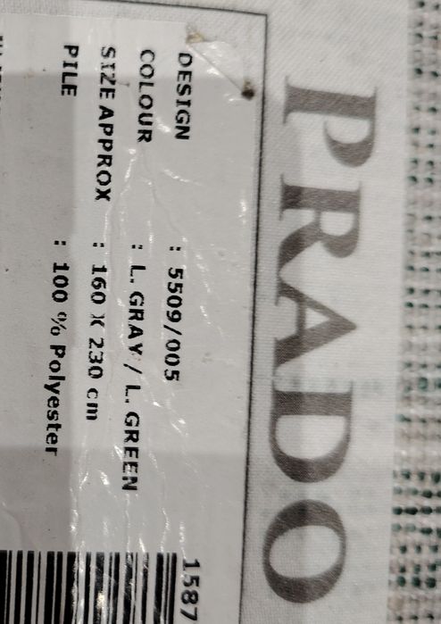 Tapete Abstrato Prado em tons de verde e cinzento 160 x 230 cm