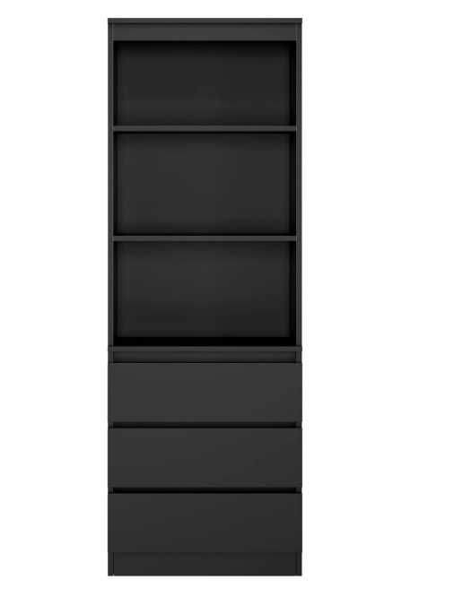 Regał na książki z 3 szufladami, 3 półki, komoda. witryna 180 cm