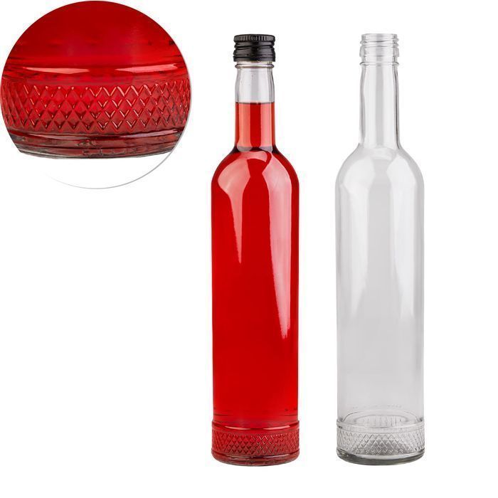 5x Butelka KRYSZTAŁ 500 ml na nalewki wino bimber wódkę sok z zakrętką