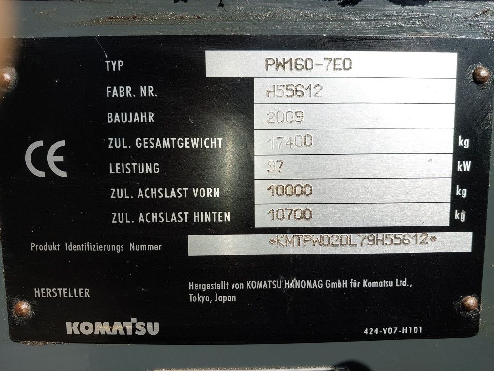 Koparka kołowa Komatsu/PW 160-7