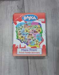 Bajka puzzle małego bystrzaka mapa polski 3+