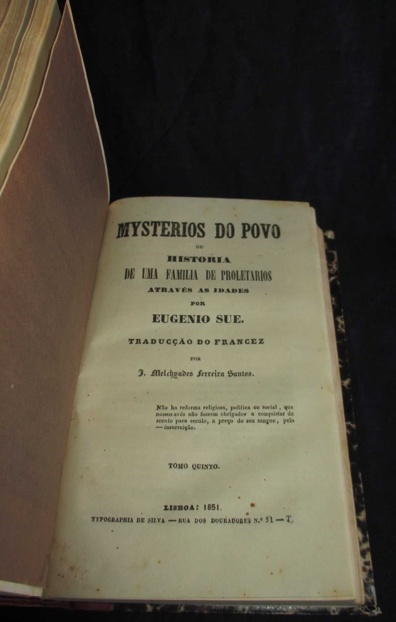 Livro Mysterios do Povo Eugenio Sue 1850