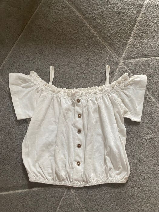 śliczna biała letnia bluzka r. 134/140