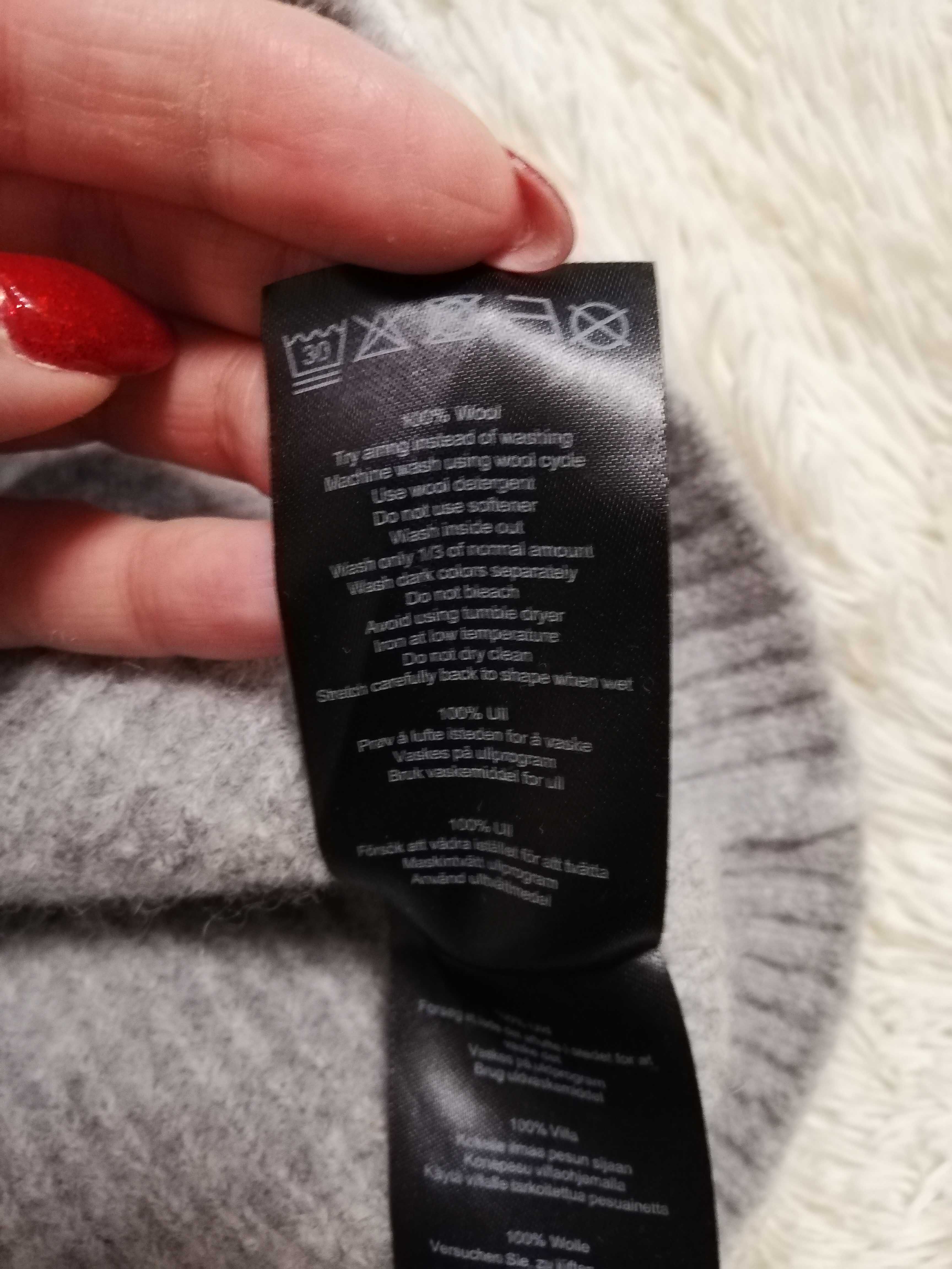 sweter wełniany Ulvang 100%wełna S M 36 38 szary