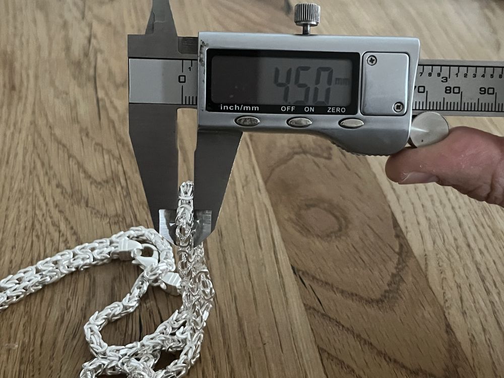 Srebrny męski łańcuszek splot królewski 55 cm 47 g