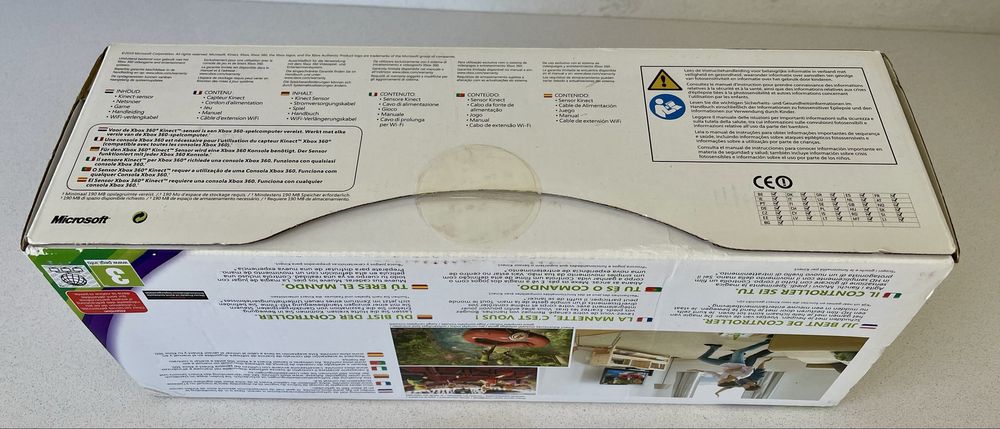 Caixa original Xbox 360 Kinect + jogo Kinect Adventures (sem sensor)