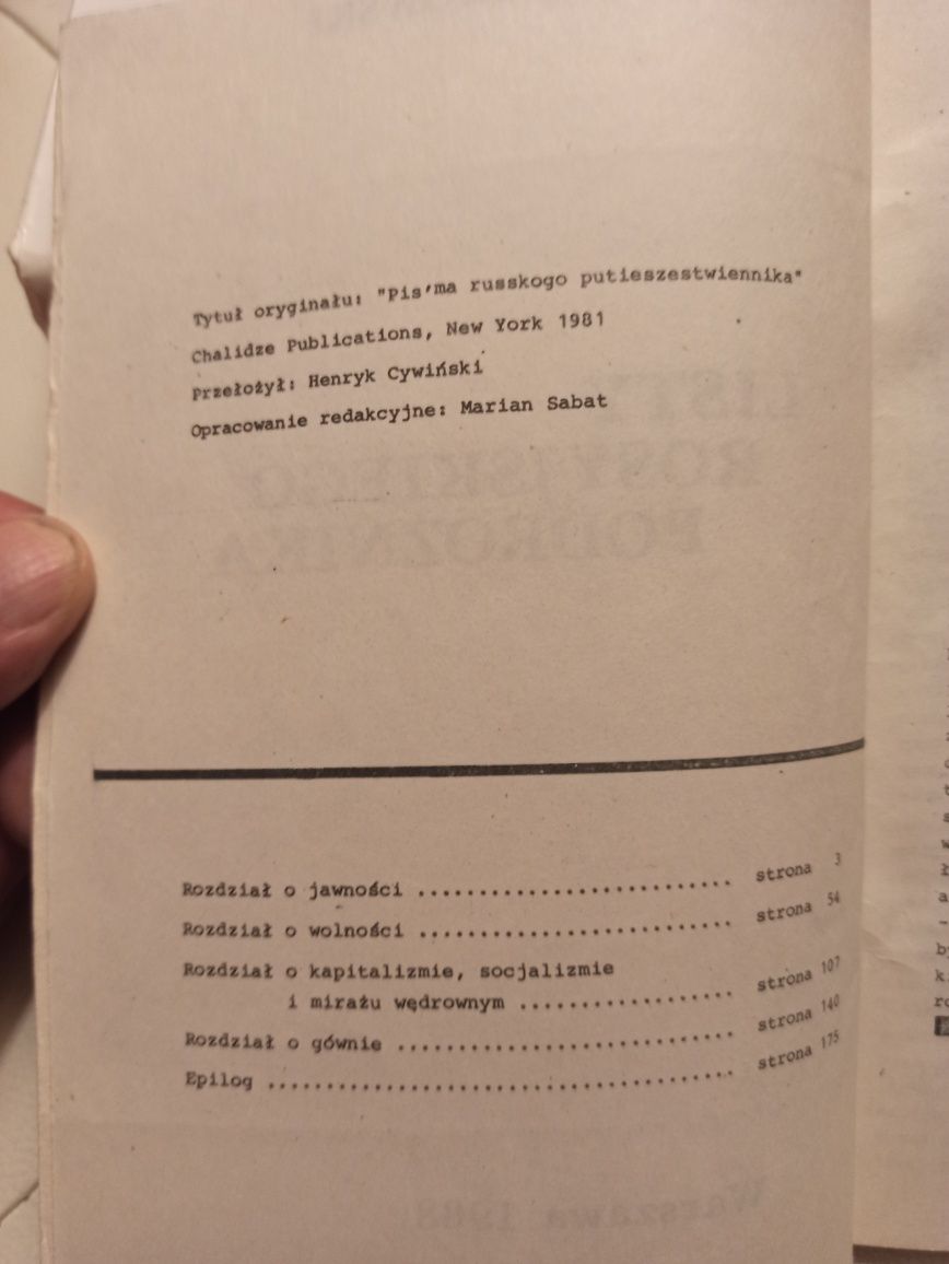 W. Bukowski listy rosyjskiego podróżnika