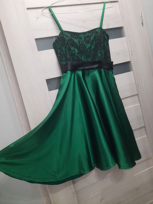 Okazjonalna sukienka butelkowa zieleń