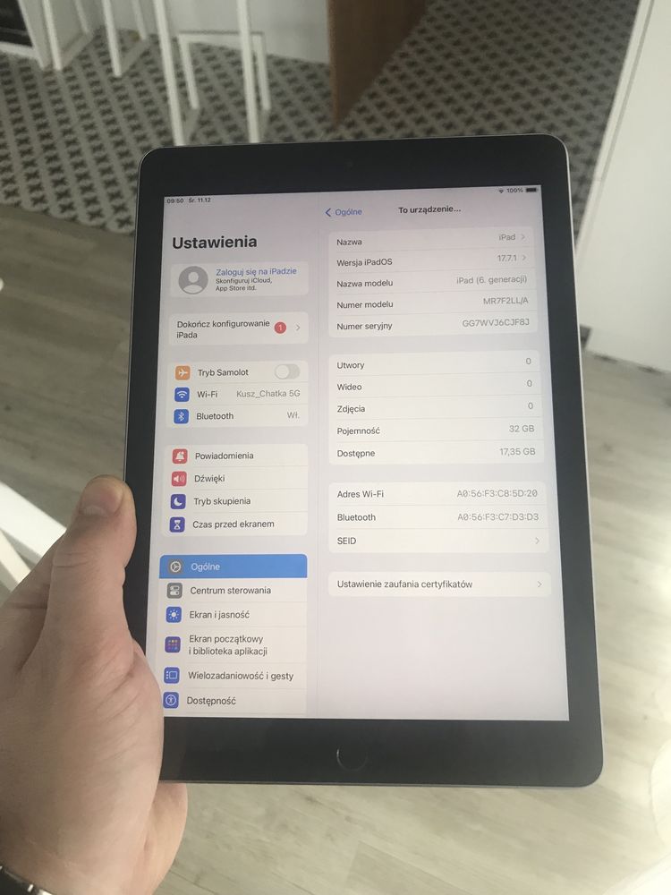 Ipad 6generacji aktualny ios 32GB space gray wifi
