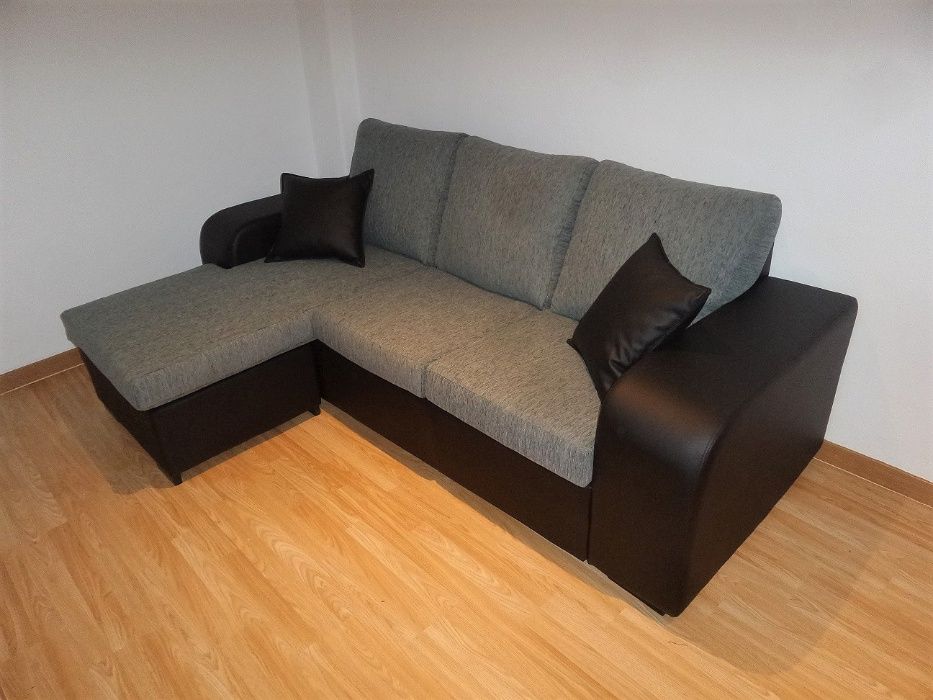 Sofa chaise reversivel + 2 puffs NOVO