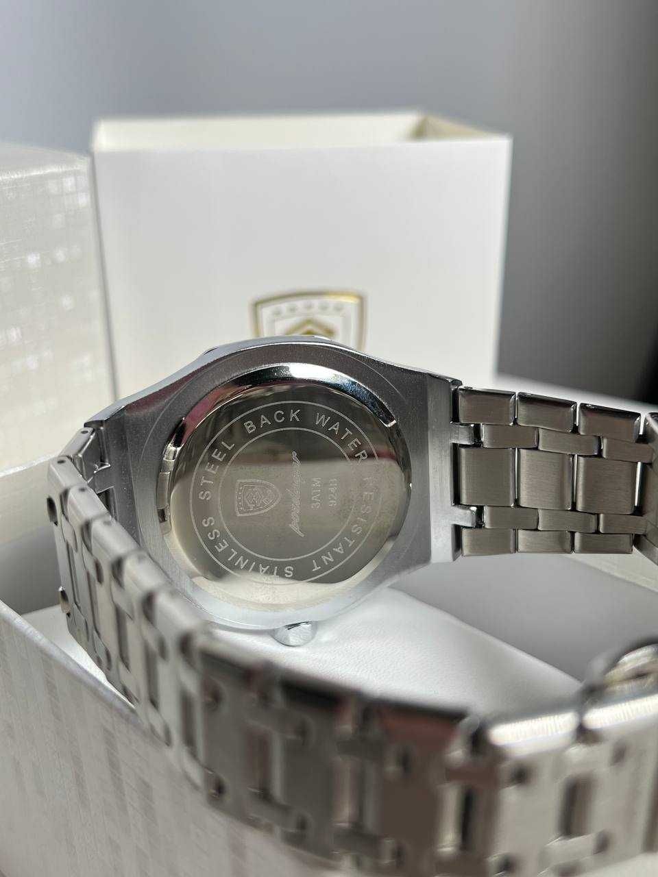 Часы Poedagar Piguet серебряные с черным циферблатом