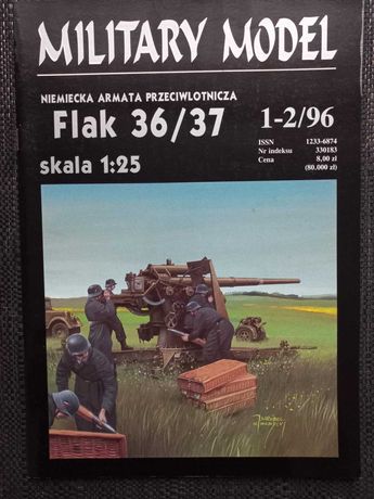 Model Kartonowy Military Model 1-2/96 Niemiecka Armata Flak 36/37