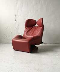 Cassina fotel Wink proj. Toshiyuki Kita skóra lata 80 vintage design