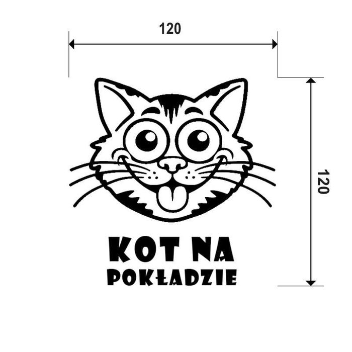 Naklejka KOT NA POKŁADZIE na samochód, lusterko, kask, szybę