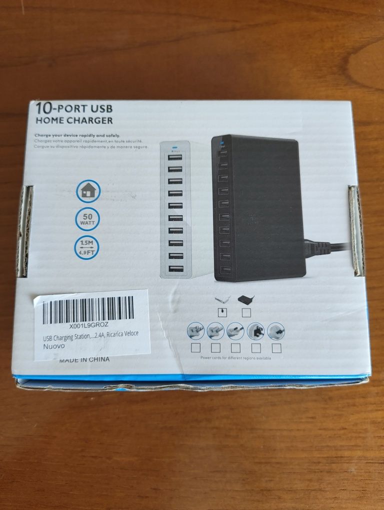 Carregador USB para Casa com 10 Portas (Novo)