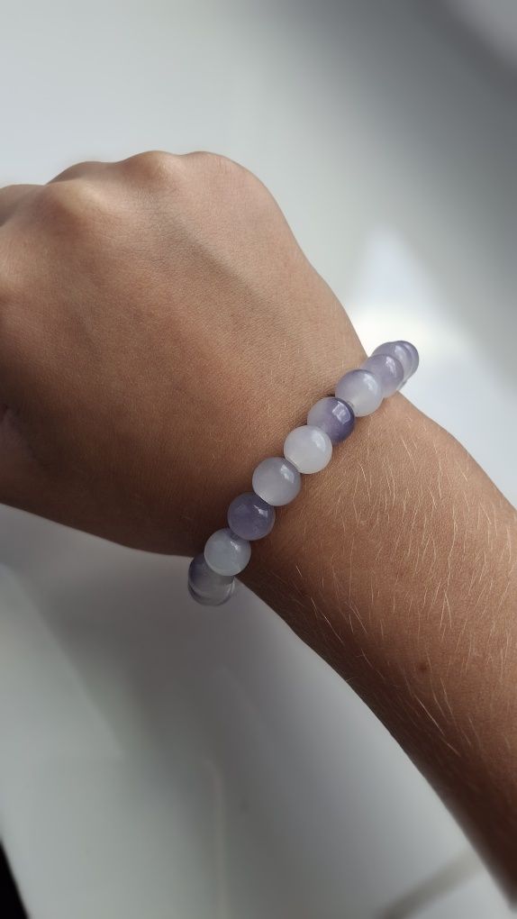 Bransoletka fioletowa handmade.