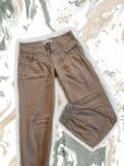 Beżowe piaskowe spodnie cargo joggery y2k lowwaist / S 36