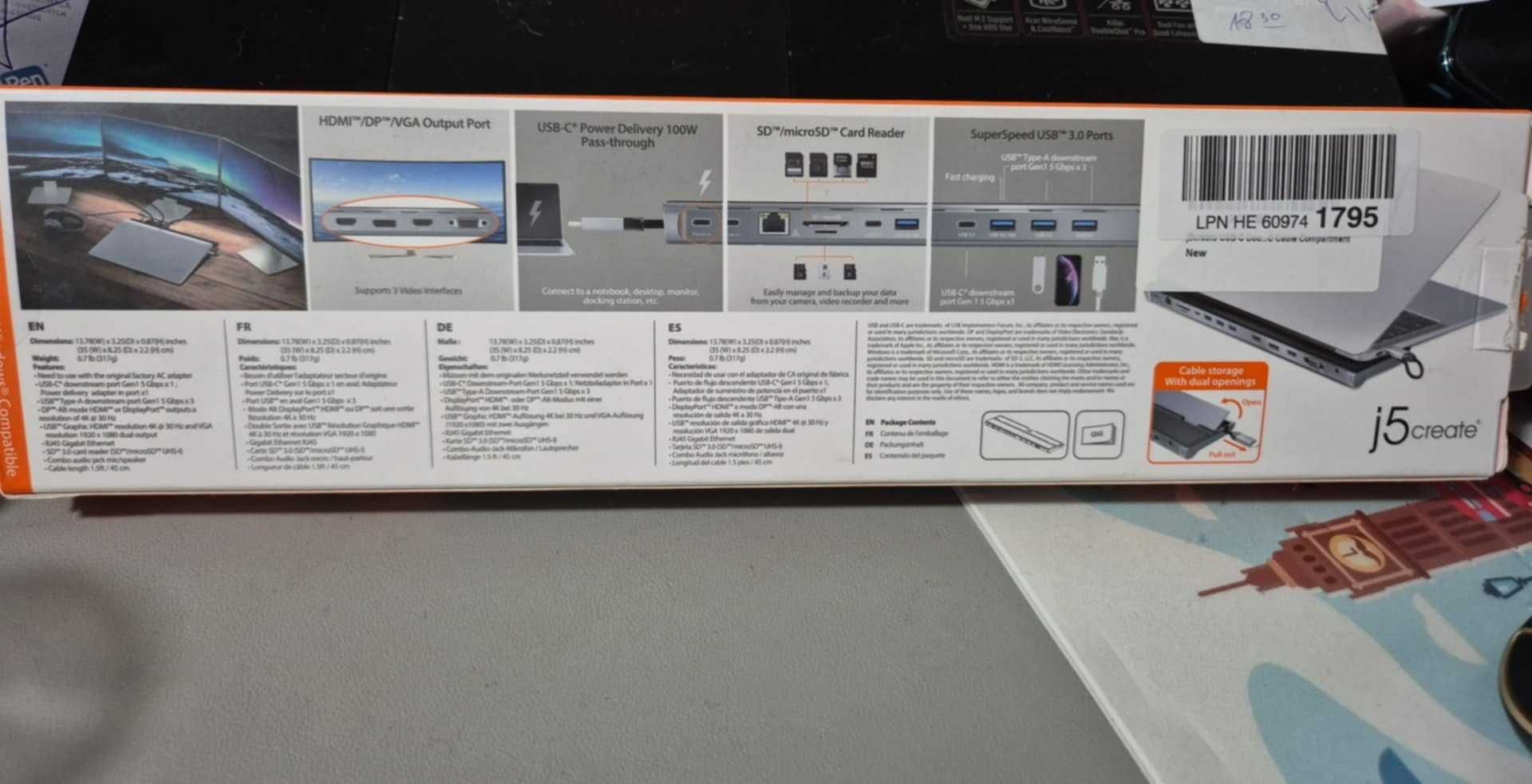 Stacja dokująca USB-C 4K HDMI 4K HDMI, 5 Gbps USB-A MacBook i Windows