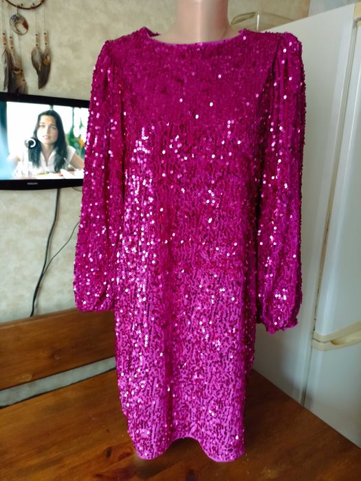 Ефектна сукня GEORGE в лелітки у кольорі фуксія 46-48 розмір