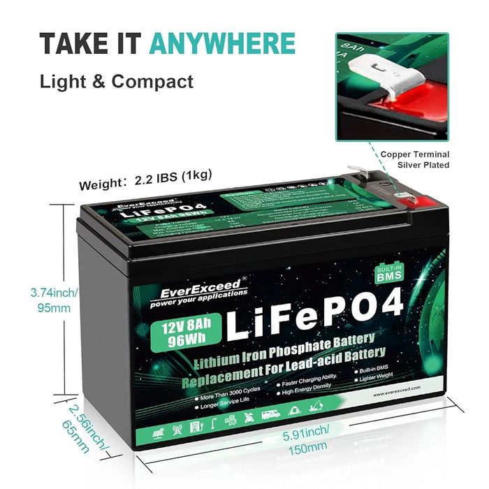 Akumulator Lifepo4 12 V 8 Ah
