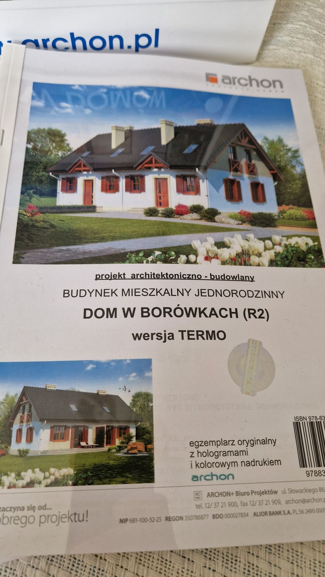 Projekt Budowlany Bliźniak Nowy ARCHON  Dom w Borówkach (R2)