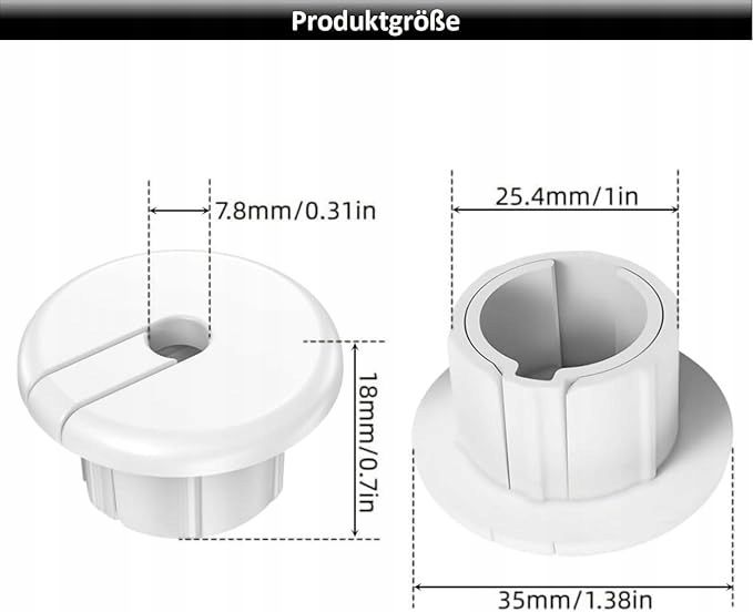 Przelotka Kablowa 60mm 2szt Biala Na Biurko Do Kabli Komputera