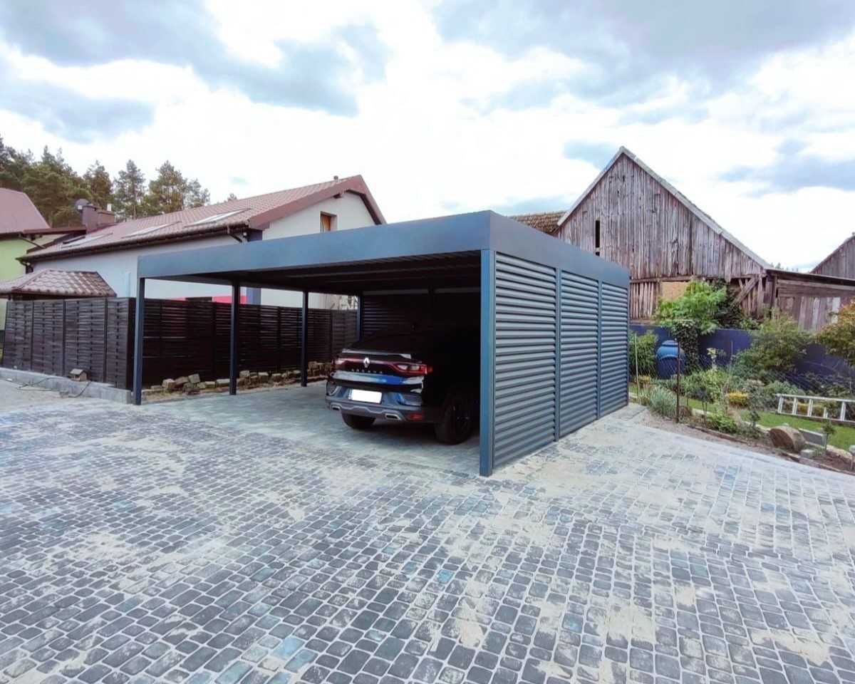 Wiata garażowa 6x6 m, carport - wiata samochodowa dwustanowiskowa