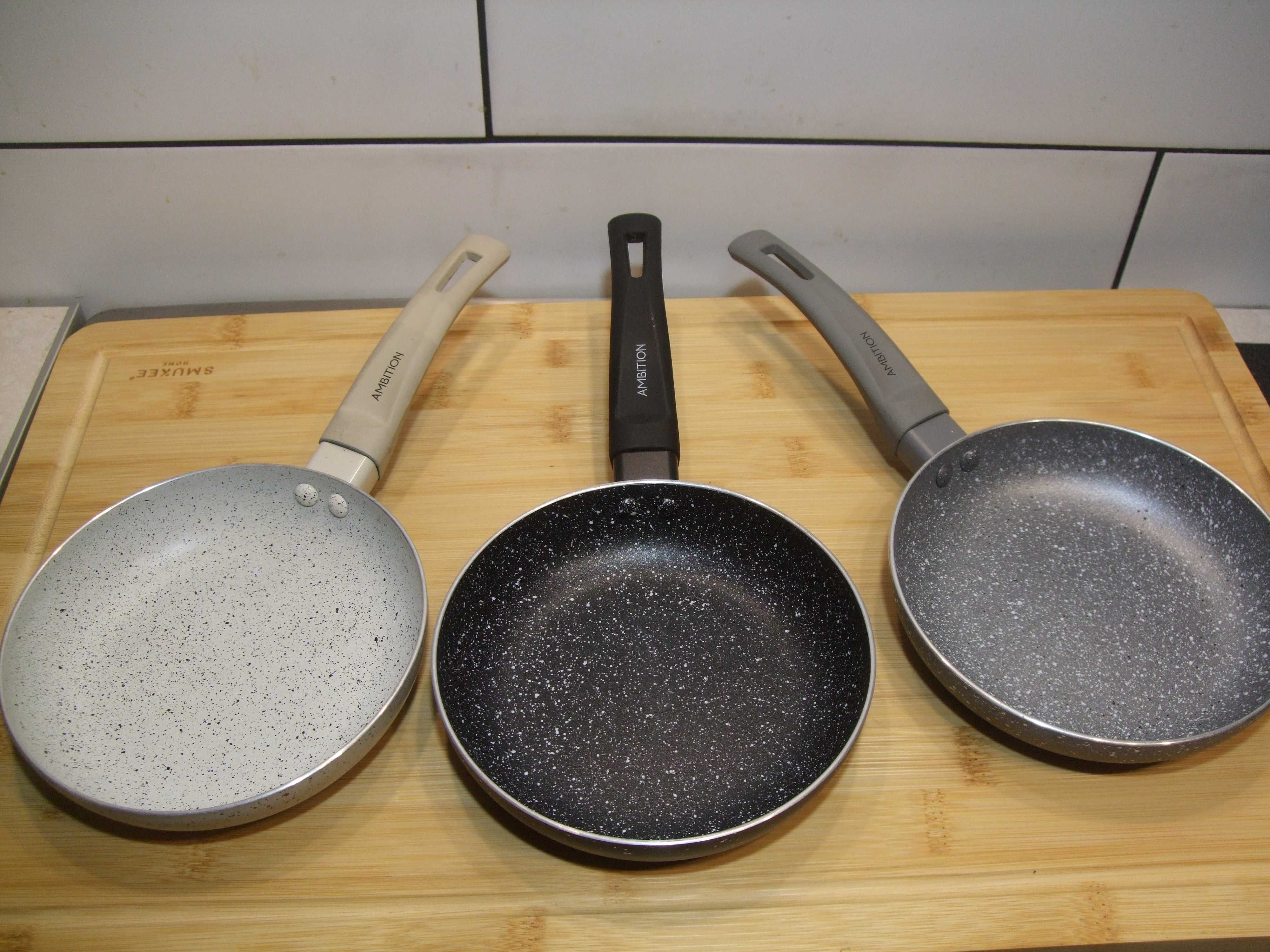 Mini PATELNIA AMBITION 14 cm Non-Stick 3 kolory Kremowa SZARA CZARNA