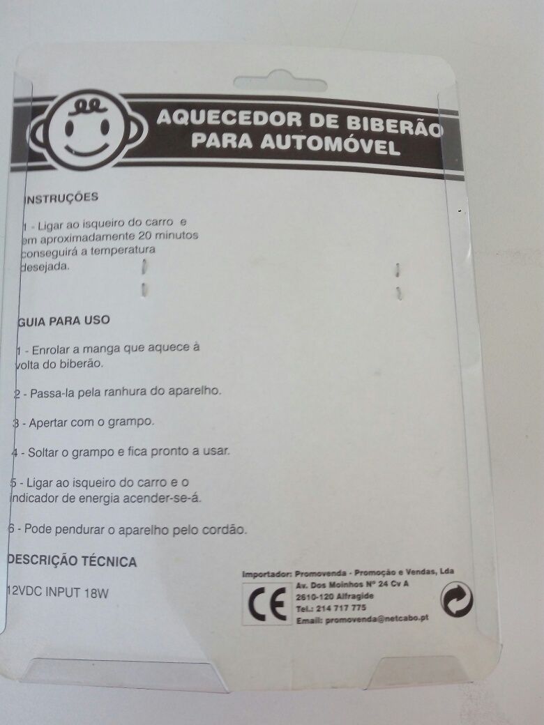 Aquecedor de biberons para carro