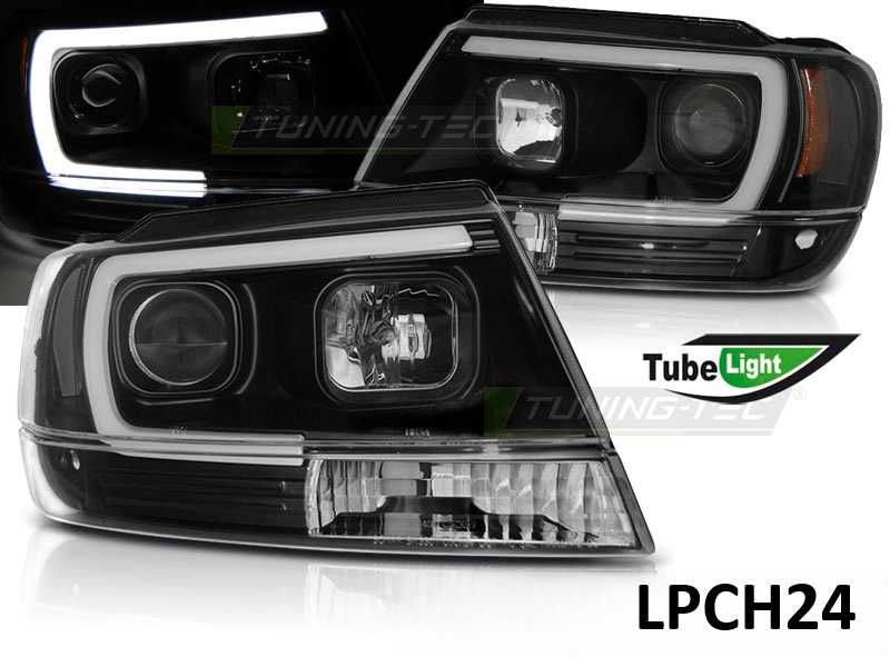 Lampy przednie przód JEEP GRAND CHEROKEE WJ r.99-05 LED BAR NEON NOWE