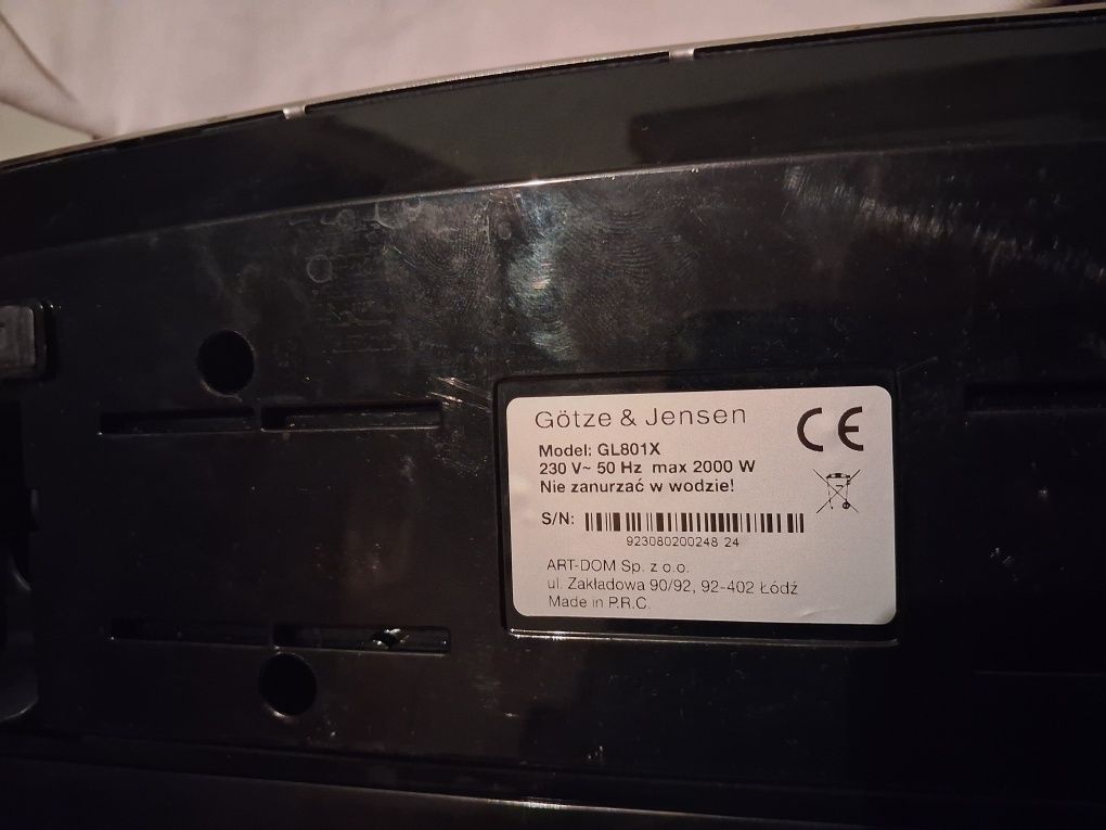 Kontaktowy gril elektryczny GOTZE & JENSEN
