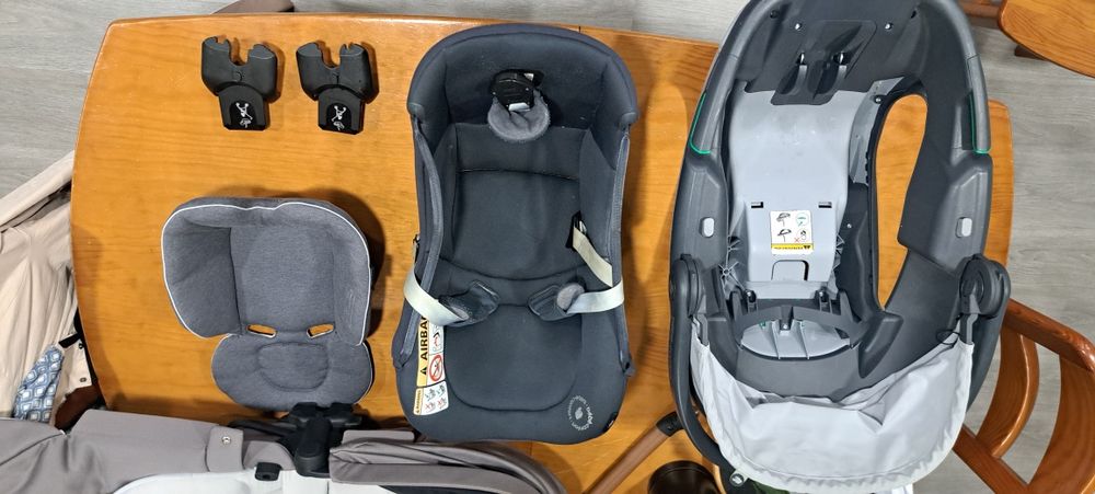 Carrinho pack trio Zélia + Alcofa + Ovo Coral cinza