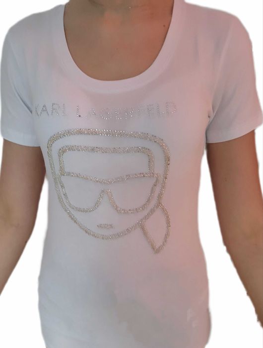 Koszulka T shirt Karl Lagerfeld zdobienia WYPRZEDAŻ
