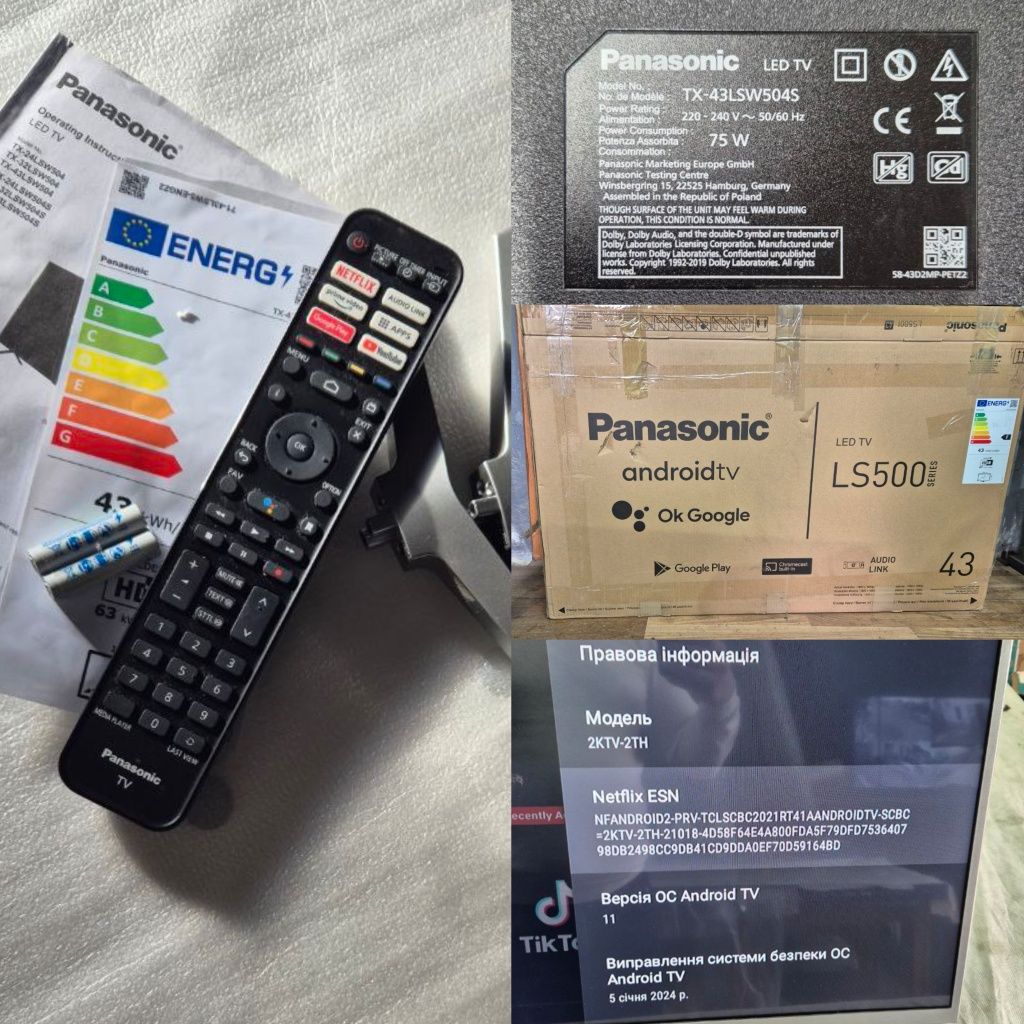 Телевізор PANASONIC 43LSW504 / Wi-Fi / Android Tv/ T2